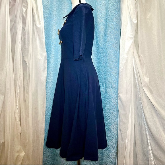 #D3. Miusol Retro Sailor Fit & Flare Dress Sz S - Picture 3 of 6